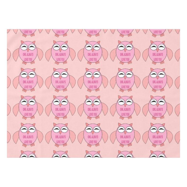 Mantel Cute Mensaje De Amor Owl Tablecloth (Frente (Horizontal))
