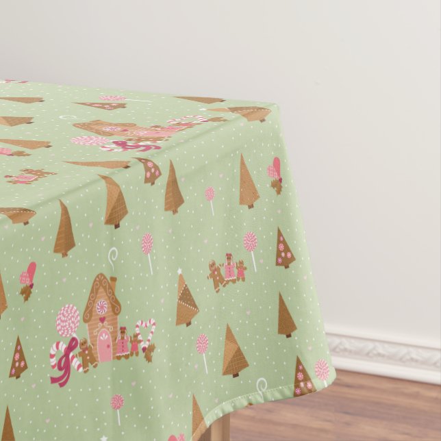 Mantel Cute Mint Pink Gingerbread Candy Canes Tableclol (In Situ)