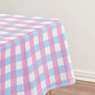Mantel Cute Pastel Rosa Azul Gingham Check