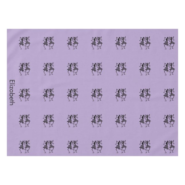 Mantel Cute Purple, celebración de la silueta negra (Frente (Horizontal))