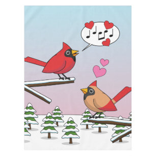 Mantel Cute Red Northern Cardinals aman el paisaje invern