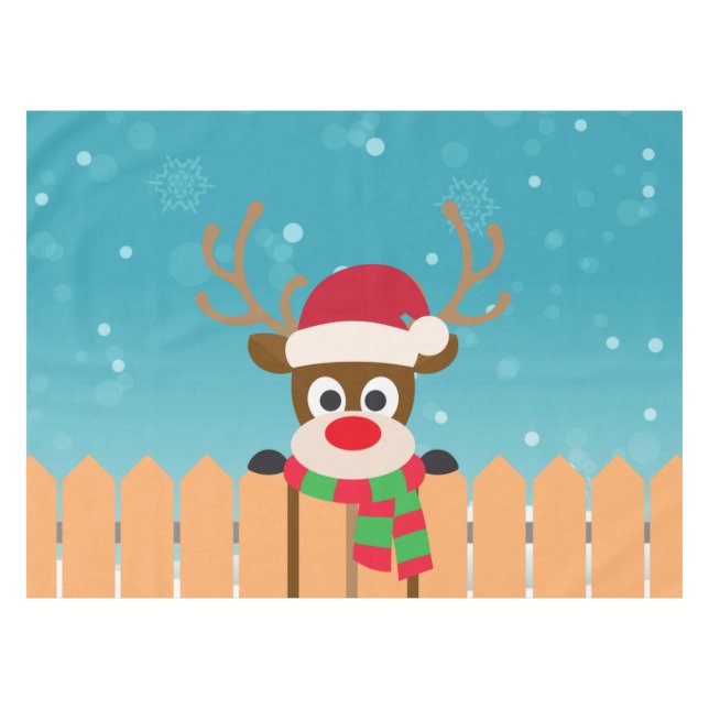 Mantel Cute Rudolph El Reno De La Nariz Roja | Pestaña (Frente (Horizontal))