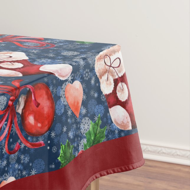 Mantel Cute Santa Boots Balls Navidades Red Holly Berries (In Situ)