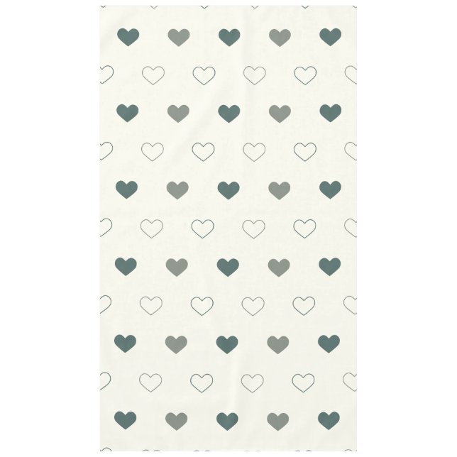 Mantel Cute Simple Heart Pattern verde crema (Anverso)