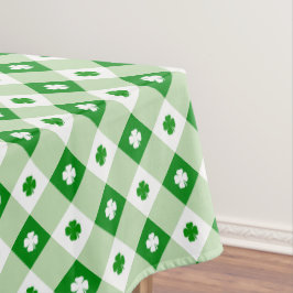 Mantel Cute simple St Patrick's Lucky Clover Green Plaid
