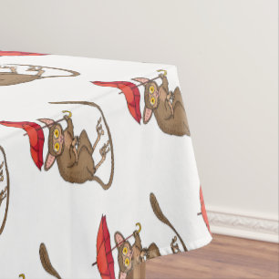 Mantel Cute Tarsier with umbrella cartoon illustration