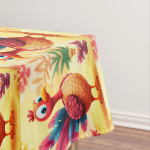 Cute Thankding Turkey Tablecloth