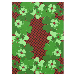 Mantel Cute Verde Ladybug Rojo Insectos Chlover Leaves