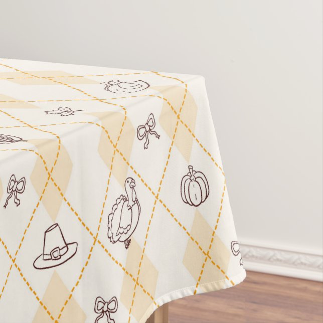 Mantel Cute Whimsy Thankding Doodles Diamond Pattern (In Situ)