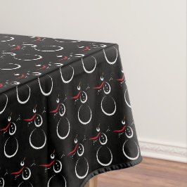 Mantel Cute Winter Snowman Pattern Black