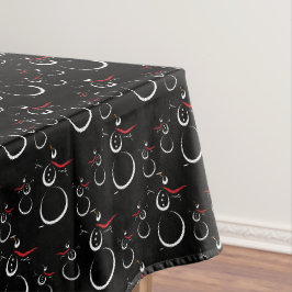 Mantel Cute Winter Snowman Pattern Black