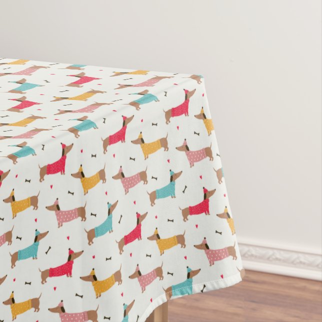 Mantel Dachshunds en el patrón de vacaciones de los suéte (In Situ)