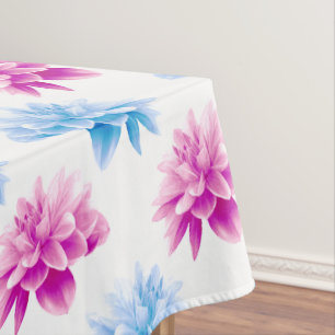 Mantel Dahlia rosa, Dahla azul, patrón floral, flores