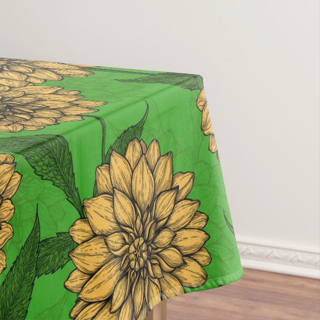 Mantel Dahlias en amarillo y verde (In Situ)