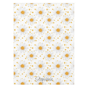 Mantel Daisies blancos brillantes con centros amarillos