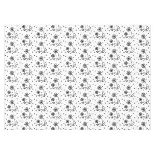 Mantel Daisies y puntos 2 - Blanco y negro