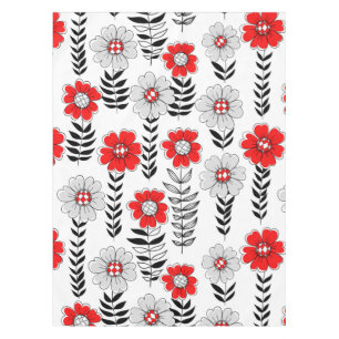 Mantel Daisy doodles en rojo y negro