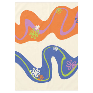 Mantel Daisy Groove Azul, Naranja, Púrpura, Verde y Crema