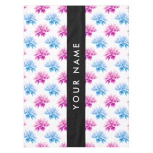 Mantel Dalia Rosa y Azul, Patrón Floral, Tu Nombre