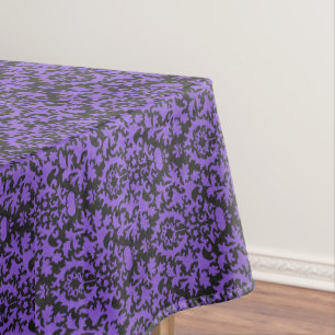 Mantel Damasco de Halloween victoriano morado y brocado n