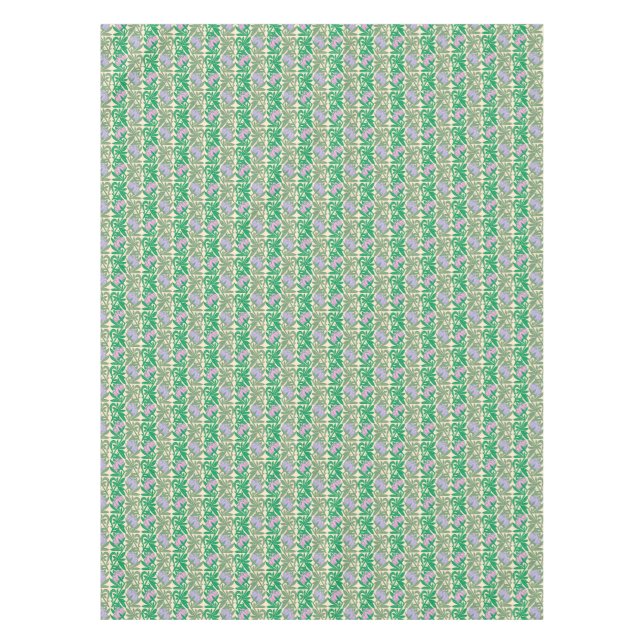 Mantel Damasco de nenúfares rosa de estilo Art Nouveau (Anverso)