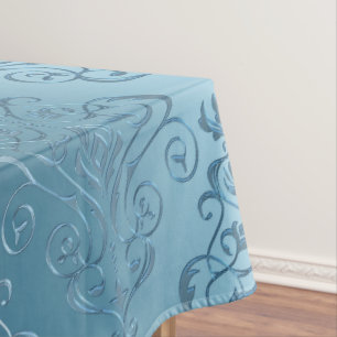 Mantel Damasco floral de los azules cielos