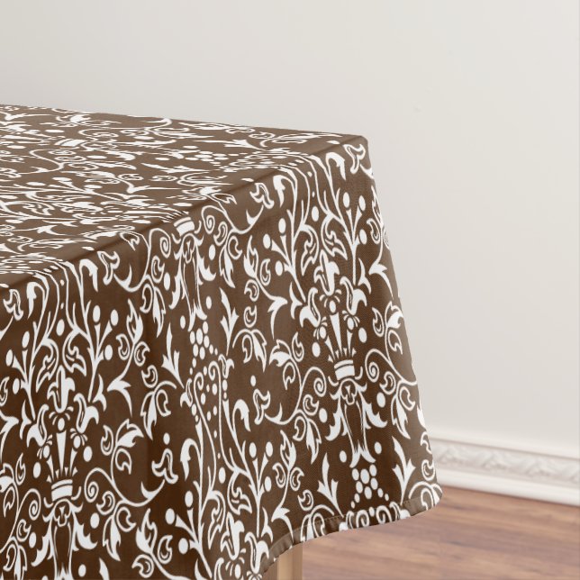 Mantel Damask Brown y White (In Situ)