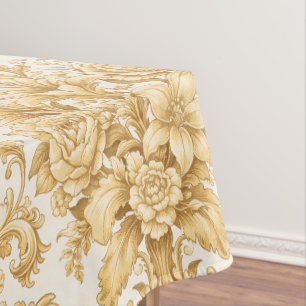 Mantel Damask Floral Dorado