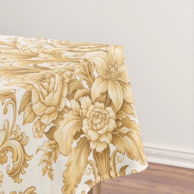 Mantel Damask Floral Dorado (In Situ)