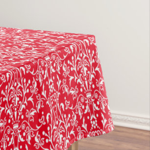 Mantel Damask Red & White