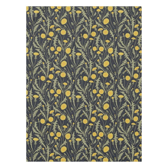 Mantel Dandelions, verde, amarillo y negro (Anverso)