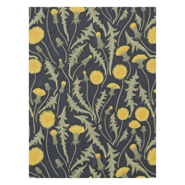 Mantel Dandelions, verde, amarillo y negro (Anverso)