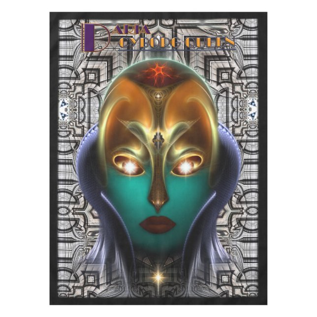 Mantel Daria Cyborg Queen Tech Personalizado de mesa (Anverso)
