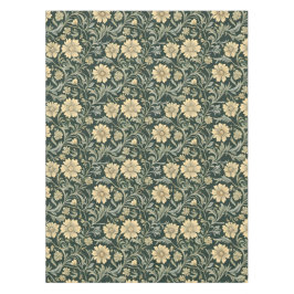 Mantel Dark green stylized yellow flowers  pattern 