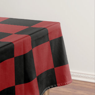 Mantel de ajedrez negro y rojo