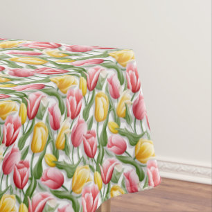 Mantel de algodón floral de tulipanes