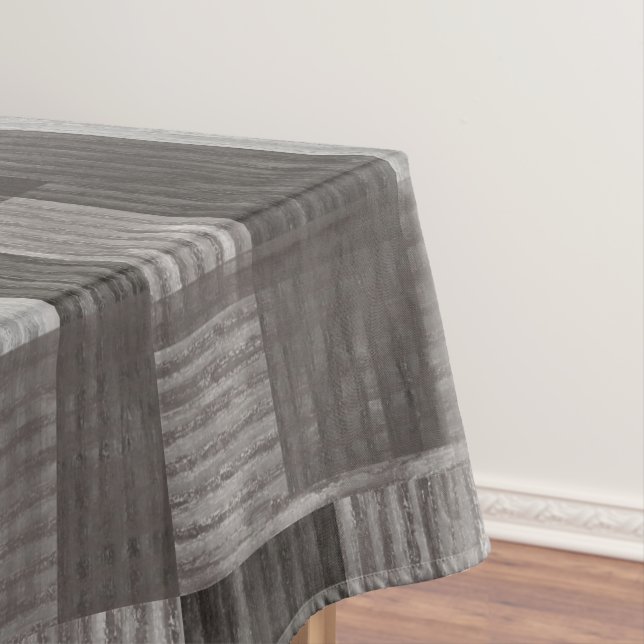 Mantel de burlap falso con parche de Jean taupe (In Situ)