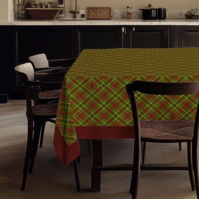 Mantel de colores otoñales estilo tartán minimalis (Autumnal Colors Tablecloth Minimalist Tartan Style)
