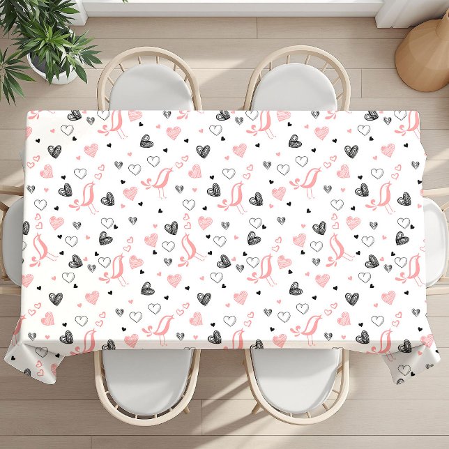 Mantel de corazón elegante de San Valentín regalo  (Elegant Valentine Heart Tablecloth Love Gift)