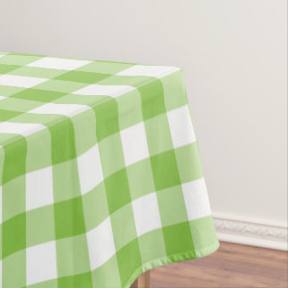 Mantel de cuadros blanco y verde gingham