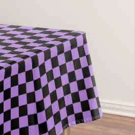 Mantel de cuadros negros y lavanda púrpura