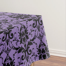 Mantel de damasco lavanda y negro