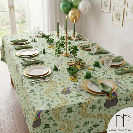 Mantel de día de San Patricio Suerte y Alegría