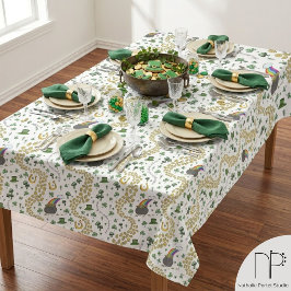 Mantel de día de San Patricio Suerte y Alegría