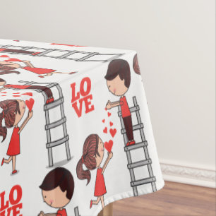 Mantel de día de San Valentín Corazones Rojos Amor