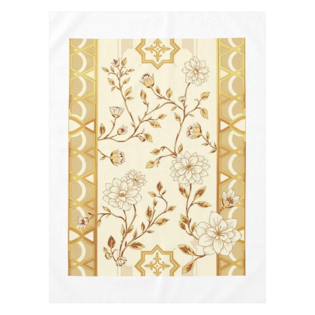 Mantel de encaje floral en oro Art Deco (Anverso)