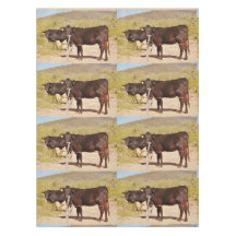 Mantel de encargo "vacas de Brown en cromo "