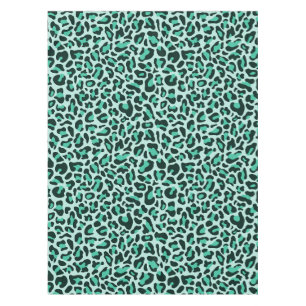Mantel de estampado de leopardo azul verde