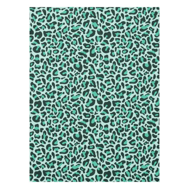 Mantel de estampado de leopardo azul verde (Anverso)