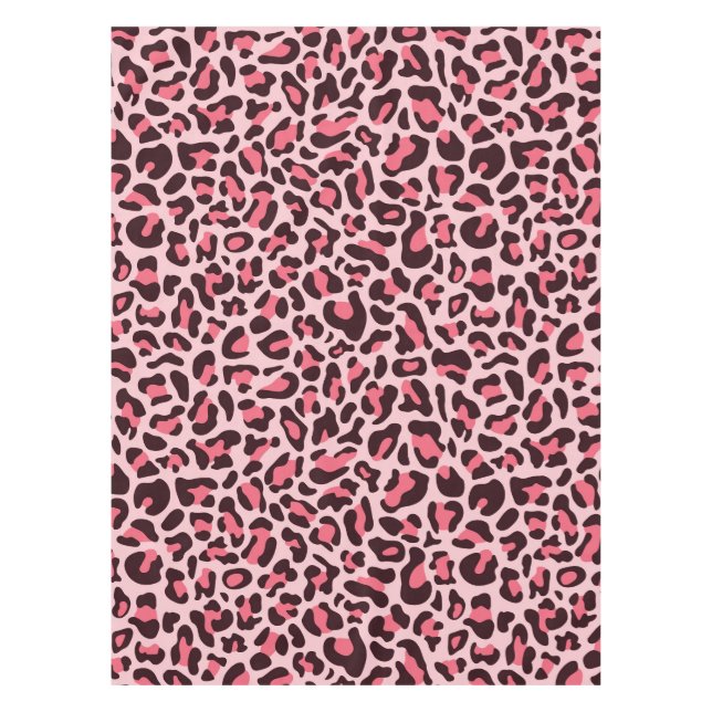 Mantel de estampado de leopardo rosa (Anverso)